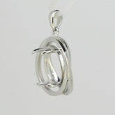 Sterling Silver Semi Mount Pendant Setting Oval OV 14x10mm Infinite Loop - Syzjewelry